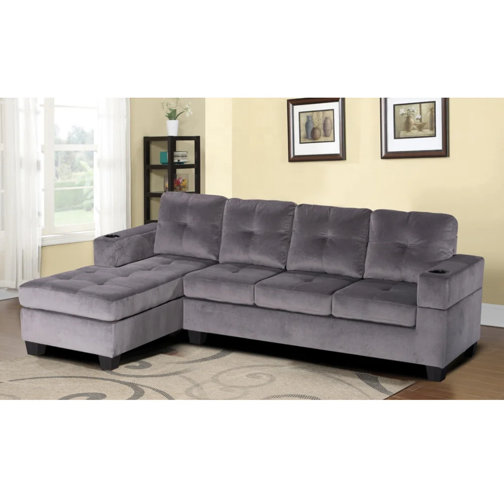 Latest Design L Shaped  Sectional Sofa Factory Wholesale Price Modern Sectional Sofa Set for Elegant Living Room