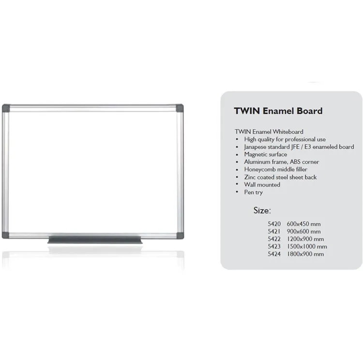 TWINCO Office Aluminum Frame Dry Erase Whiteboard Notice Board