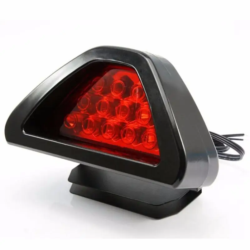 Meisijia F1 Style 12V Universale Red Strobe 12 LED Impermeabile Posteriore di Coda Corsa del Freno Luce di Arresto luci Nere Shell 