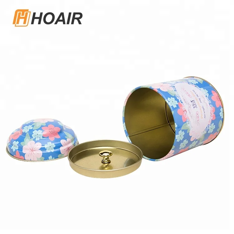 Красивая печать красочный олово чайница с крышкой