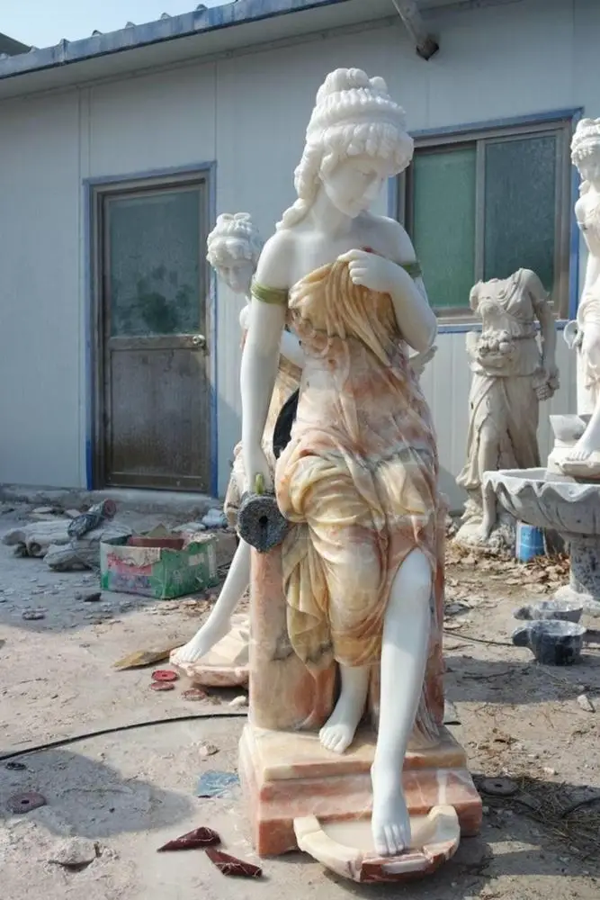 大理石 彫刻 白 可愛い 女の子 大理石 彫刻 白 可愛い 女の子 White-Marble-Stone-Carved-