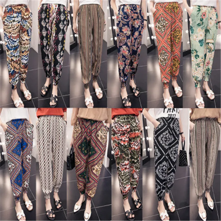 Spring and Summer New Style Loose Beach Trousers Summer Chiffon Pants Harem Pants Women CC199