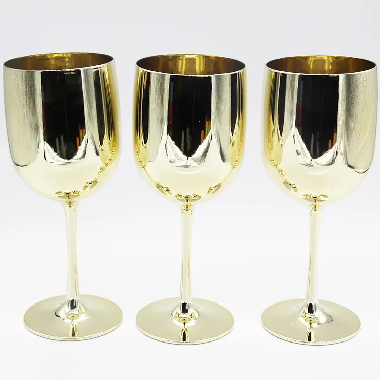 15oz Solid Color Round Reusable Color Plastic Gold Goblet Buy Color