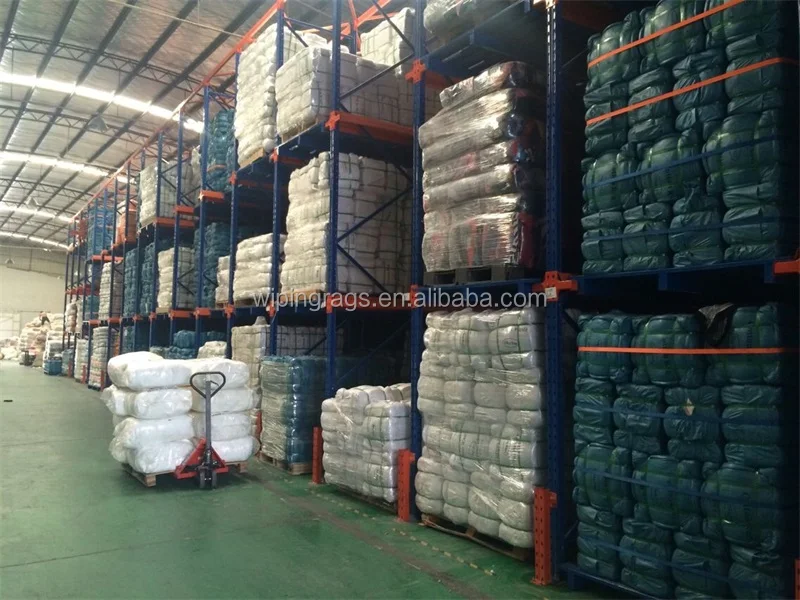 Industrial production line white 100% cotton high quality wiping cloth rags