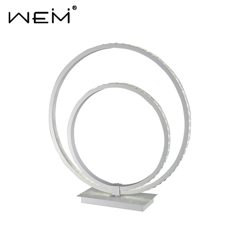 Best Quality crystal rounds desk lamp Unique Design Aluminum Crystal Table Lamp White LED Lights For Tables