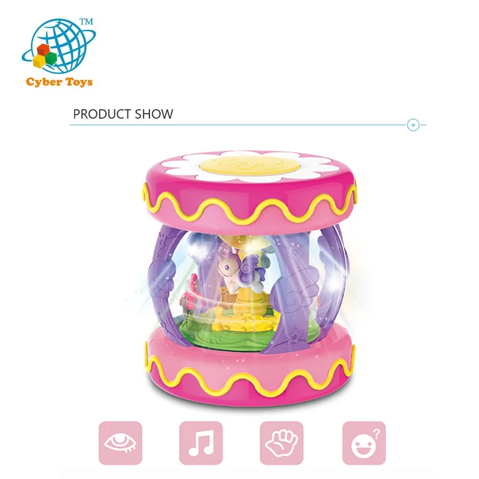 Музыкальный барабан в комплекте круглая Китайская Игрушка детский музыкальный инструмент ручной с подсветкой