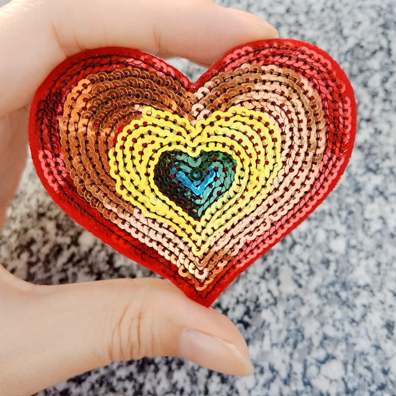 PINK Heart Sequin Patch