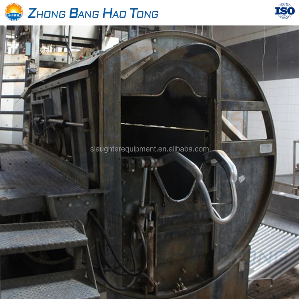 Motorized Rotary Killing Trap for Cattle Ritual Restraint for Slaughterhouse Use