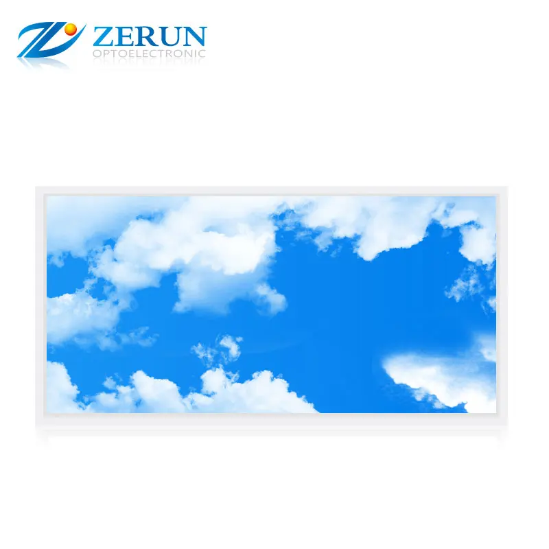 ZERUN Customized Pattern Picture Blue Sky White Cloud  Led Panel Light  60X120 60W Ceiling Lamp Diffuser Panel Lighting