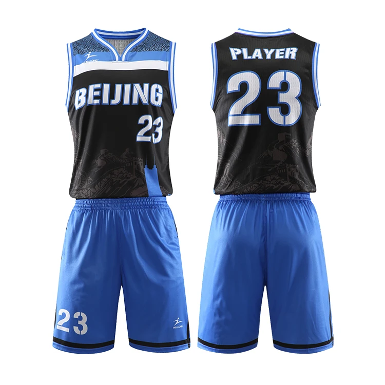  Custom Men Boy Basketball Jerseys Printed Reversible Mesh  Performance Athletic Blank Team Uniforms for Sports, Black-Blue, One Size 