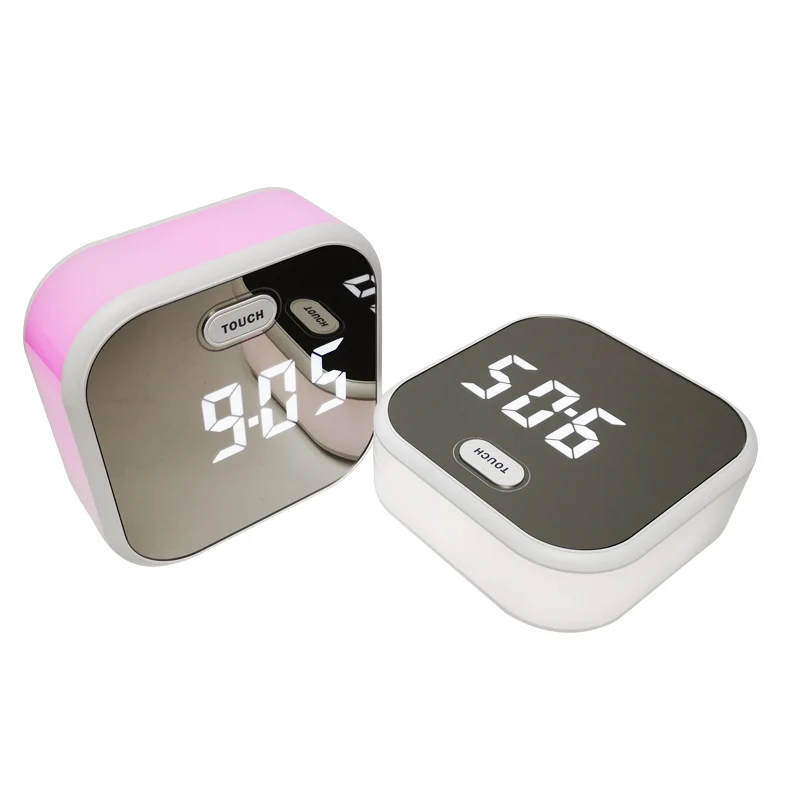 2019 Small Size Digital Led Mirror Surface Smart Electric Wall Mounted Clock