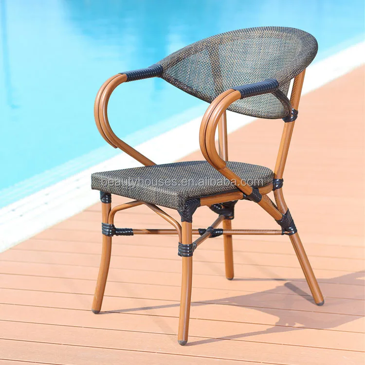 Stock Outdoor Furniture Modern Rattan Restaurant Patio Bamboo Chair With Aluminum Frame Buy Bamboo Chair Patio Chair Outdoor Rattan Chair Product On Alibaba Com