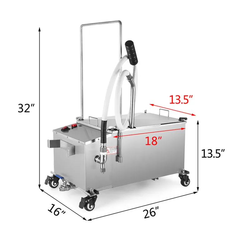 Hakka Deep Fryer Filter Machine, Commercial Mobile Oil Filter