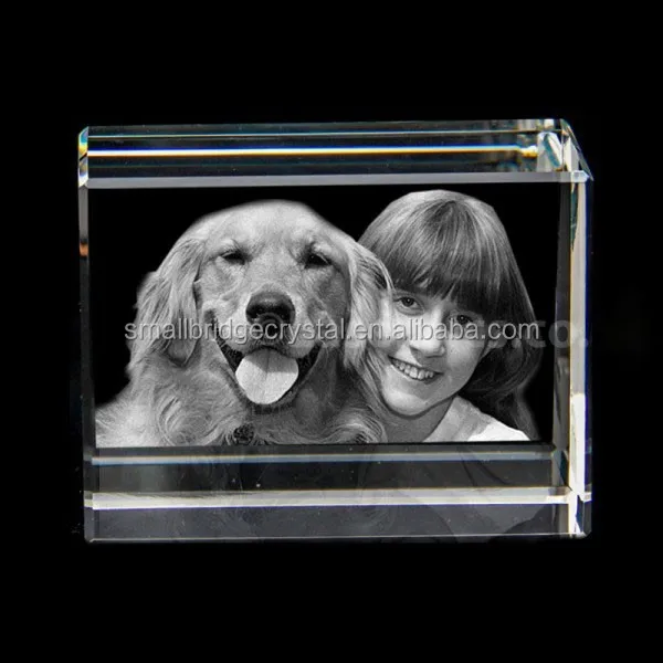 Laser engraved 3d photo frame crystal birthday gift (XQ-ND0102)