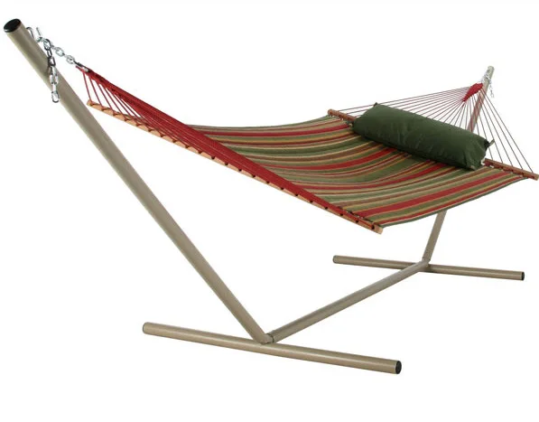 double hammock with space saving steel stand