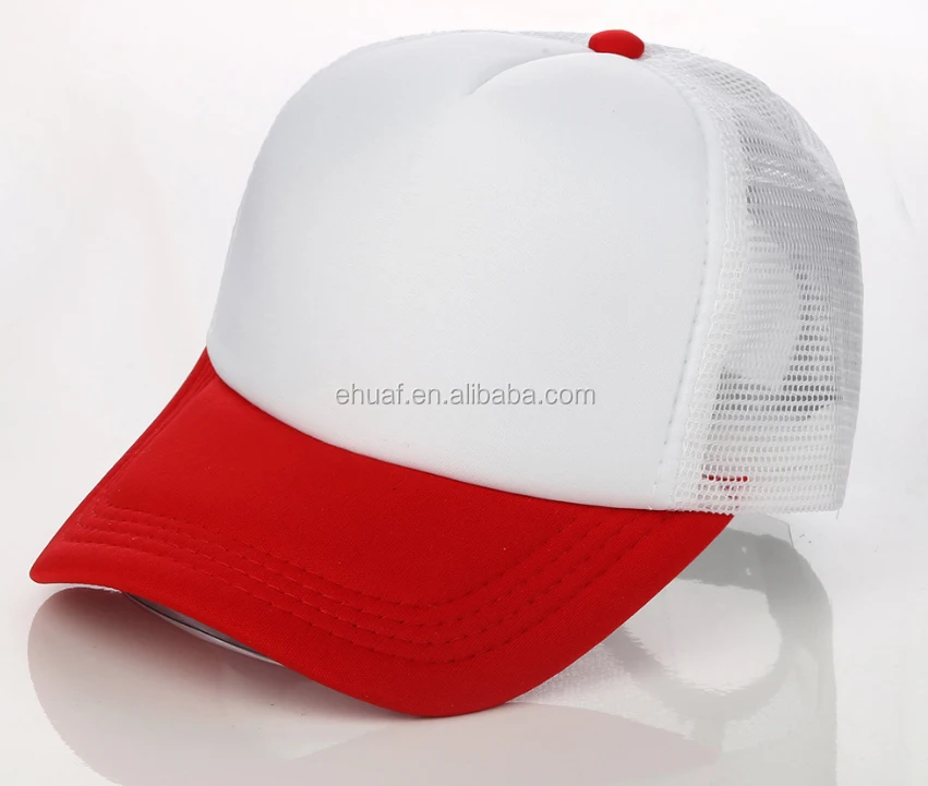 Blank 5 Panel Mesh Trucker Cap Curved Bill Cap Multi Color Soft Foam Hat Advertising Promotional Blank Cap Snapback Hat