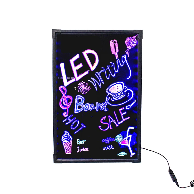 A LED Message Writing Board Flashing Illuminated Erasable Neon Remote Control UT 