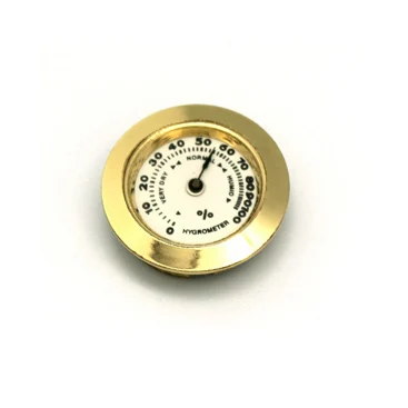 Humidor mini metal gold cigar hygrometer