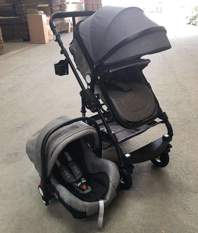 Wholesale Luxury high landscape baby carrier/high view golden tube baby pram/big  space 3 in 1 baby stroller for baby From m.