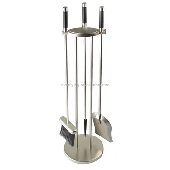 3Pcs Fireplace Tools Set Including shovel brush poker Fireplace Accessories Satin Nickel Fireplace Companion Tool Set