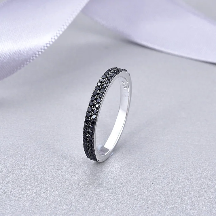 POLIVA Black Stone Onyx Diamond Female Finger Ring Design 925 Sterling Silver Beautiful Simple Fashion Zircon Engagement Wedding