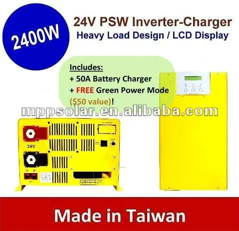 2400 surge 4.8kw 50A чистая Синусоидальная волна инвертирующий усилитель мощности Автозарядка 24В инвертор