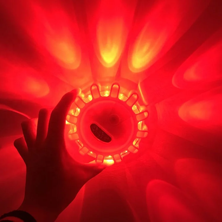 Portable LED Round Beacon Magnetic Hook Lamp Roadside Traffic Light Car Flare Safety Flashing Warning LED Emergency Work Light