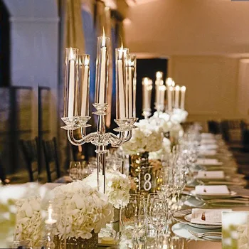 Modern 5 Arms Table Crystal Candelabra 