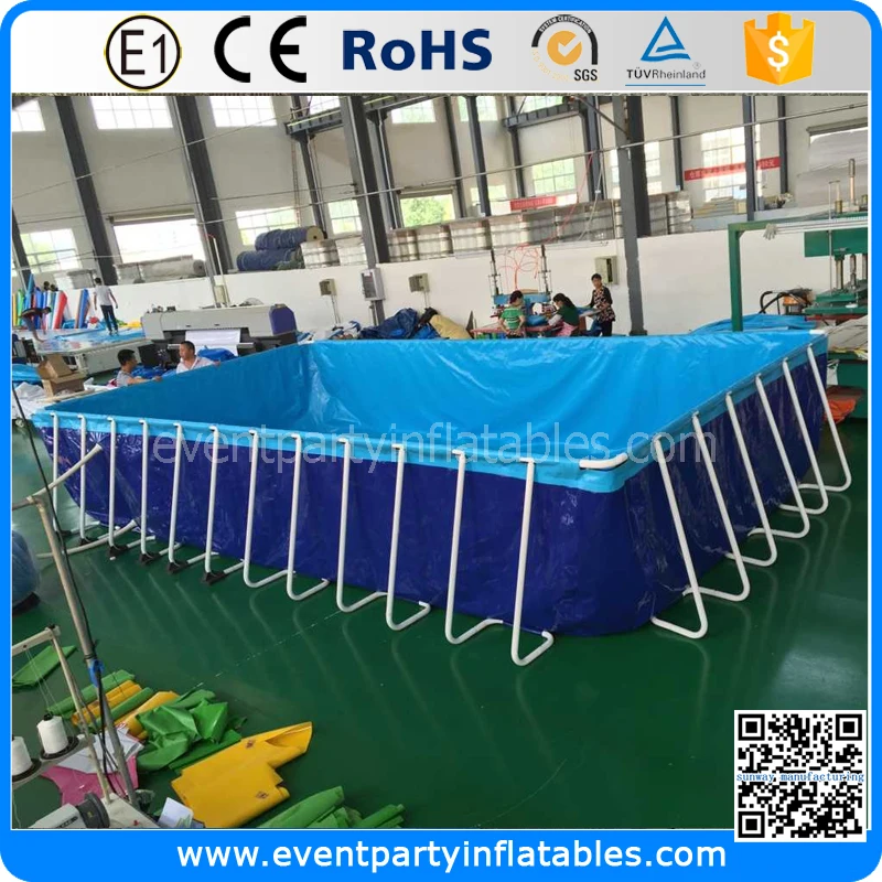 Portable Bracket Canvas Swimming Pool 10x25x1m