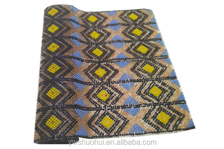 New Design Leopard Print Pattern Hotfix Rhinestone Sheet  Hot Melt Adhesive Resin Stone Mesh for Garments