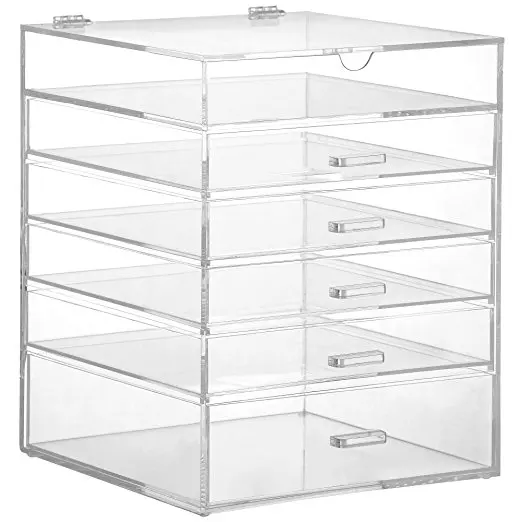 5 Tier Clear Acrylic Cosmetic Makeup Storage Cube Organizer with 4 Drawers,  Upper Compartment and Removable Divider - China Acrylic Makeup Organizer  and Acrylic Cosmetic Organizer price