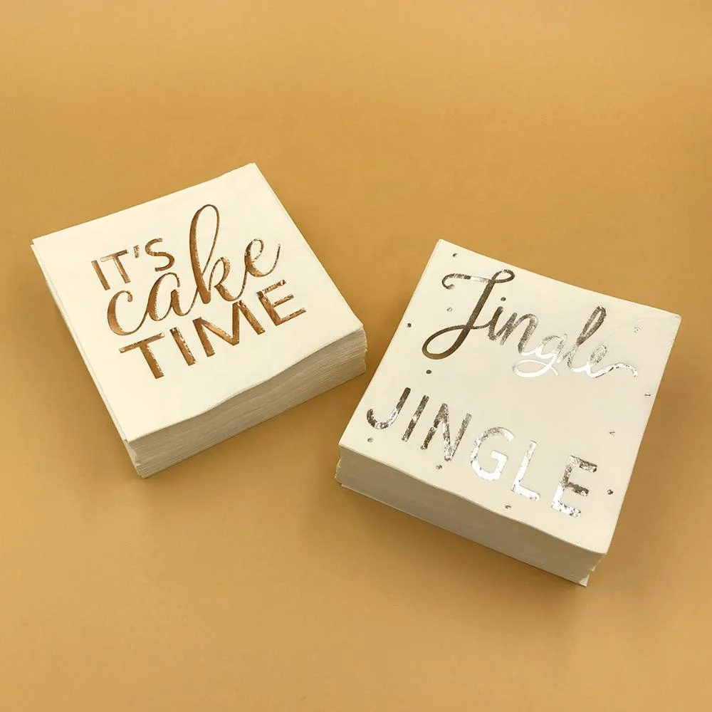 Одноразовые 3-слойные салфетки из золотой фольги