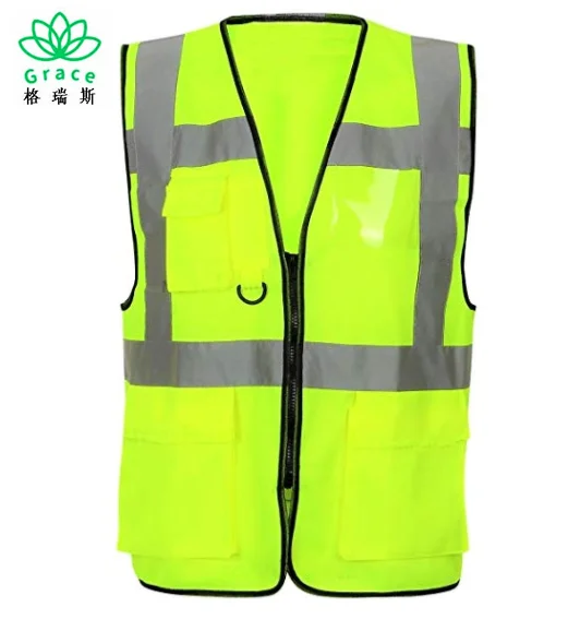 Hi Vis Viz Executive Waistcoat Zip Up High Visibility Safety Vest Reflective UK 