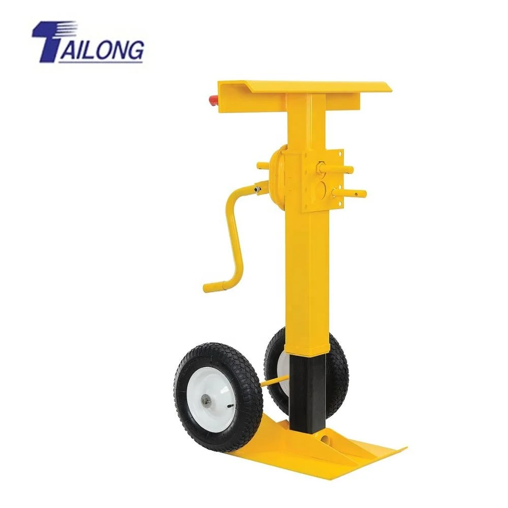 Curated visual reference: Stabilizing Equipment For Heavy Cargo Containers Reference: Trailer Stabilizing Jack Hand Crank Type Heavy Duty Truck Trailer