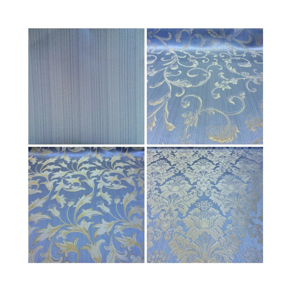 新品 Blue Blue SATIN DAMASK JACQUARD ジャケット Light Blue/gold Damask Jacquard Brocade Fabric 118