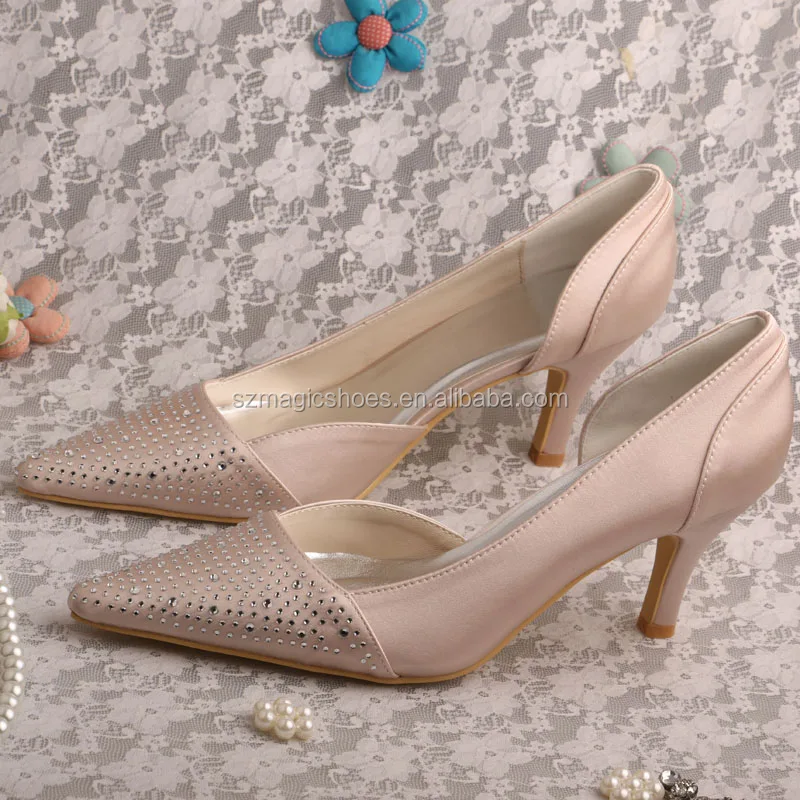 Alibaba.com: Wedopus MQW-463 Champagne Womens Evening Dress Shoes, Satin  upper, Anti-slip outsole : Customizable options available with fast  delivery for business buyers.