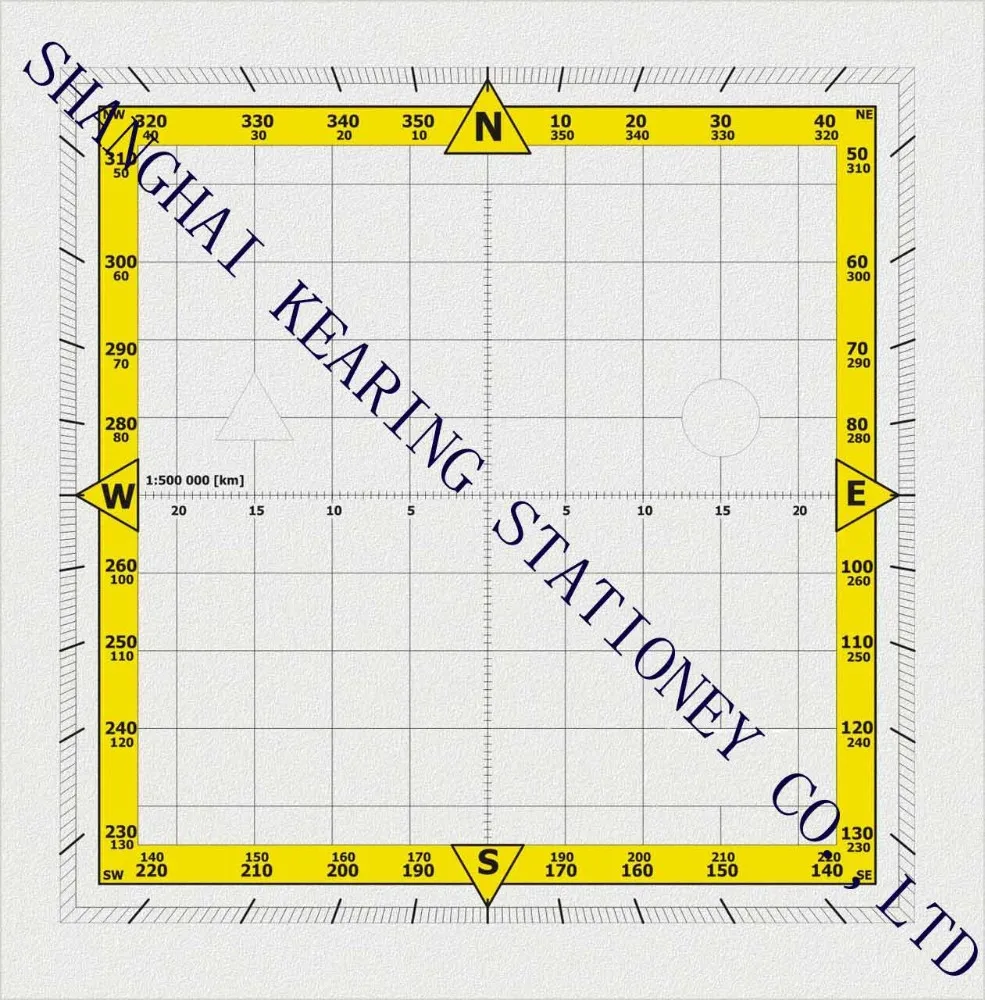 High Quality Navigation Round Protractor, Nautical Miles Ruler, square Plotter for pilot Training, Customized logo From China