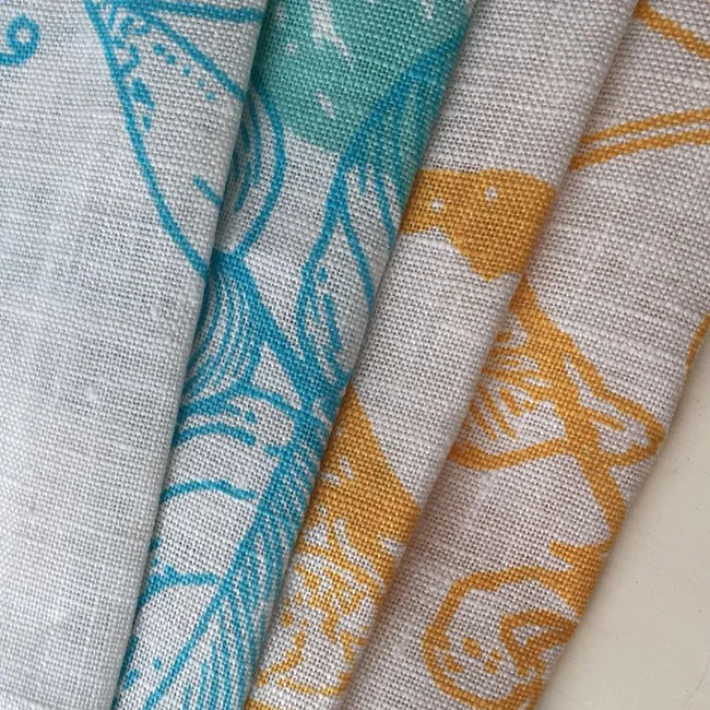 Популярный Стиль, индивидуальный цвет, 100% льняная ткань с принтом для одежды