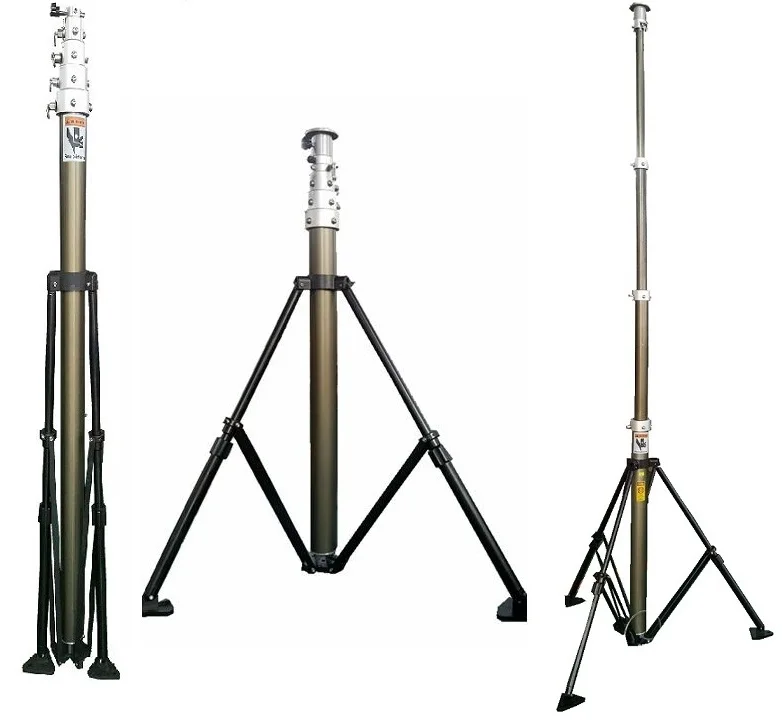6 to 9 meter ground based telescopic photography sport video pneumatic mast
