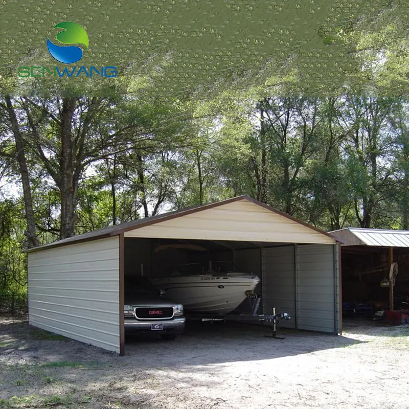 Prefabricated Waterproof Canvas Metal Steel Structure Car Garage Design