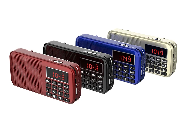 LCJ L-558 Professional Portable Mini MP3 Player FM Radio Speaker with Rechargeable 18650 Battery and Two TF Card Slots