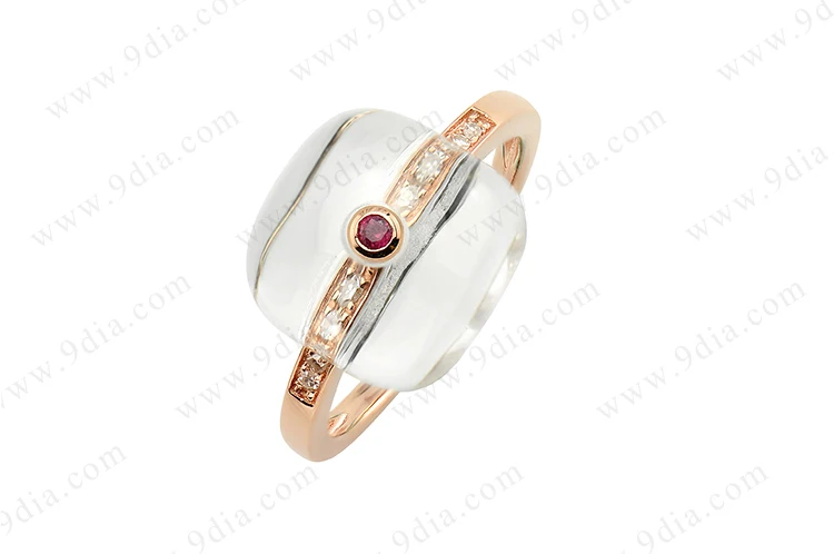 Best Selling AAA Quality Butterfly Tourmaline Pear Cut Diamond 14K Yellow Gold Gemstone Ring for Wedding & Anniversary