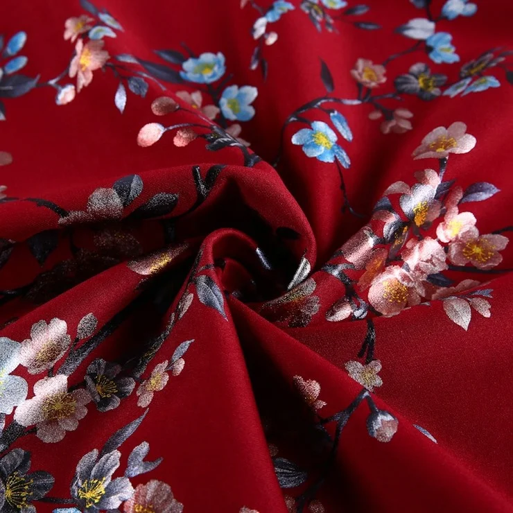 Customizable Recycle Polyester Interlock Asian Korea air scuba Floral Foil Print Fabric