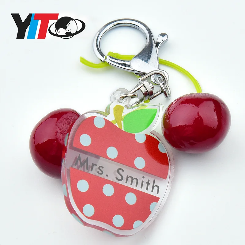 Изготовленный На Заказ Прозрачный Акриловый Брелок apple прозрачный Шарм для учителя и студента