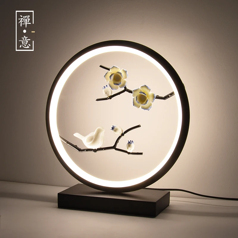 Decorative modern wedding gift bedside desk lamps bird and flower shaped fancy LED table lamp for home hotel