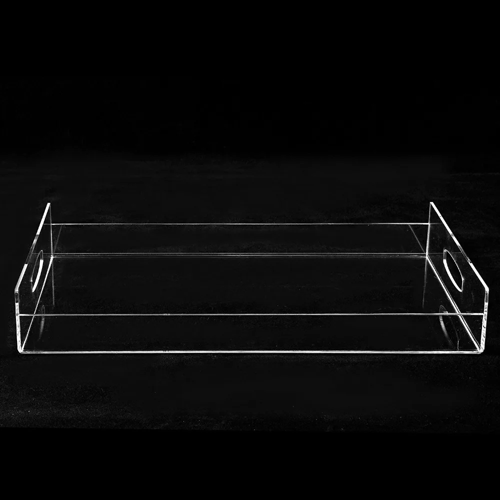 Custom Premium Luxury Clear Plastic Large Serving Tray Acrylic Food