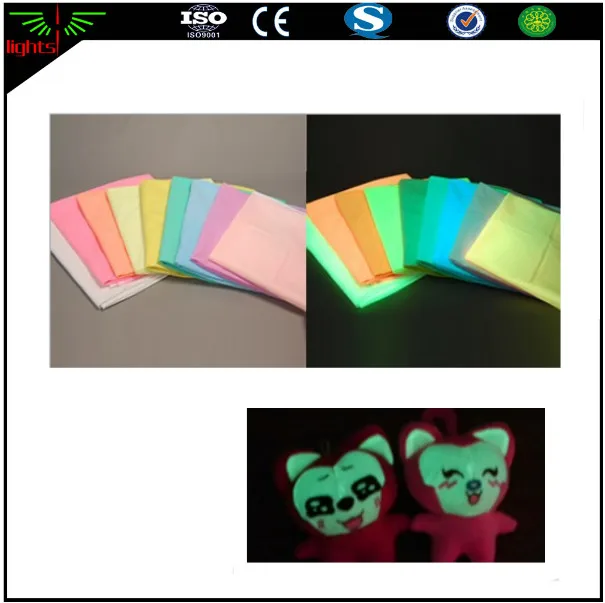 CY Multicolor Photoluminescent Luminescent Glow in the Dark Fluorescent Green Soft Plush Toys Polyester Luminous Fabric
