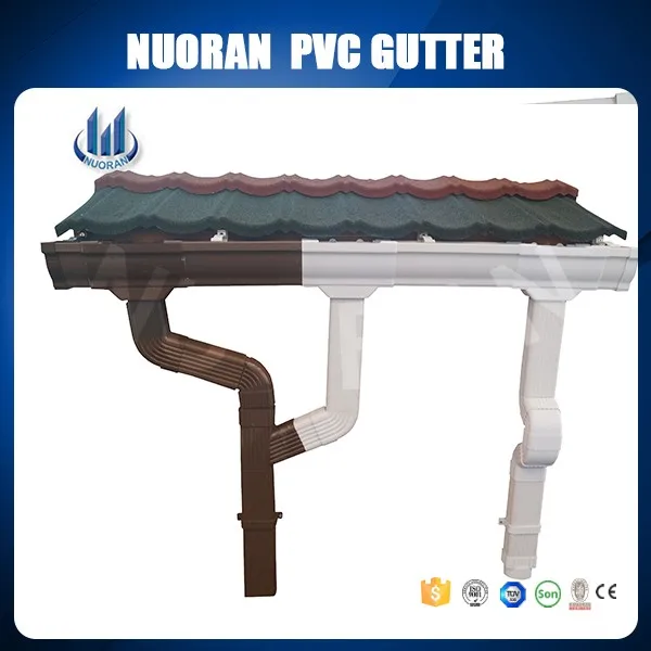 Accessories PVC Rain Gutters Images Downspouts for Greenhouses, Sizes Pictures PVC Guttering Profile Rectangular Rain Gutter Pi
