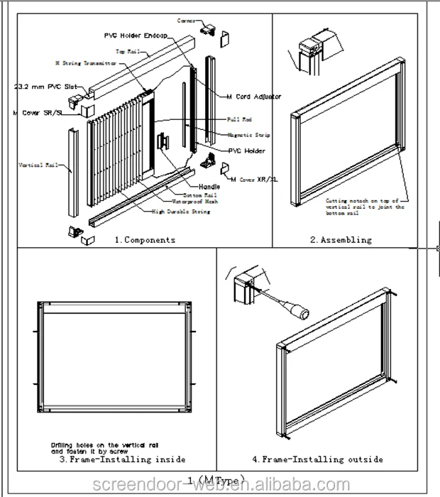 Screen Offer Pleated Mesh Insect Bi Fold Screen Door with Mosquito Net