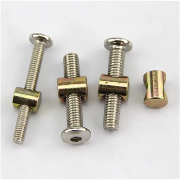 Zinc Plated Hex Drive Socket Cap Furniture Barrel Screws Bolt Nuts Assortment Kit for Furniture Cots Beds Crib